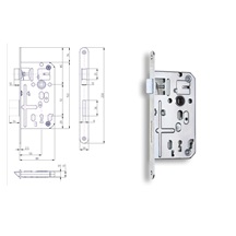 Zámek zadlabací K134C P-L       Zn bílý bal.1    80/72 obyčejný čelo 18mm