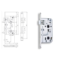 Zámek zadlabací K135   P-L        Zn bílý bal.25 80/72 WC 6x6 čelo.20mm