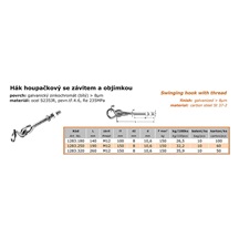 Hák houpačkový se závitem a objímkou M12x180 1283.180