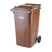 Popelnice plastová BIO  240l hnědá s roštem