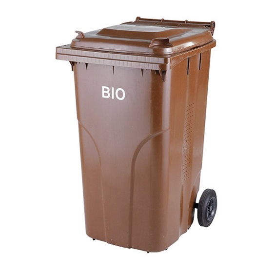 Popelnice plastová BIO  240l hnědá s roštem